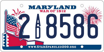 MD license plate 2AD8586
