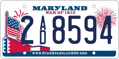 MD license plate 2AD8594