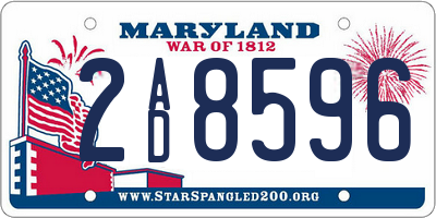 MD license plate 2AD8596