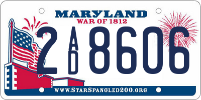 MD license plate 2AD8606
