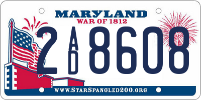 MD license plate 2AD8608