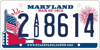 MD license plate 2AD8614
