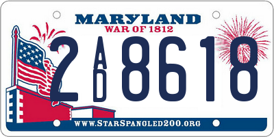 MD license plate 2AD8618