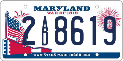 MD license plate 2AD8619