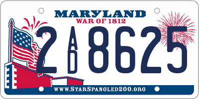 MD license plate 2AD8625
