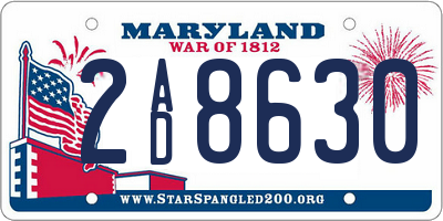 MD license plate 2AD8630