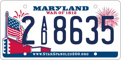 MD license plate 2AD8635