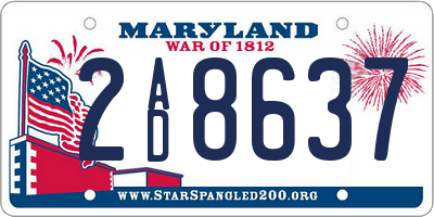 MD license plate 2AD8637