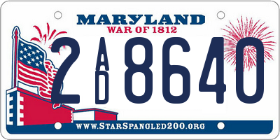 MD license plate 2AD8640