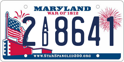 MD license plate 2AD8641