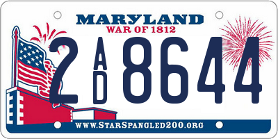 MD license plate 2AD8644