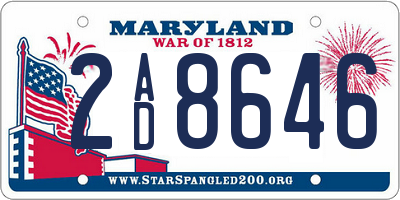 MD license plate 2AD8646