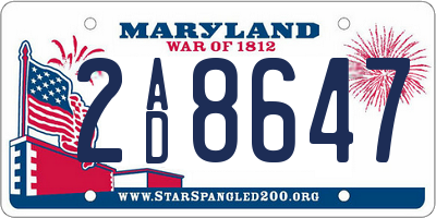 MD license plate 2AD8647