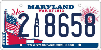 MD license plate 2AD8658