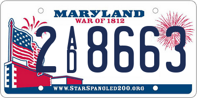 MD license plate 2AD8663