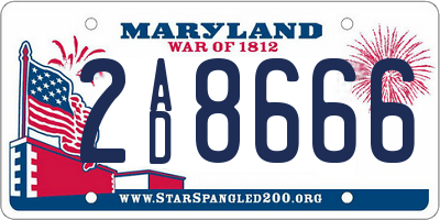 MD license plate 2AD8666