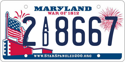 MD license plate 2AD8667