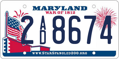 MD license plate 2AD8674