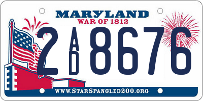 MD license plate 2AD8676