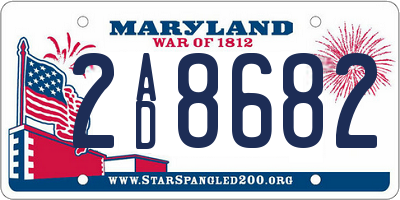 MD license plate 2AD8682