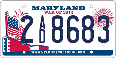 MD license plate 2AD8683