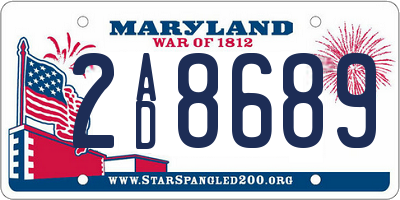 MD license plate 2AD8689