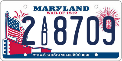 MD license plate 2AD8709