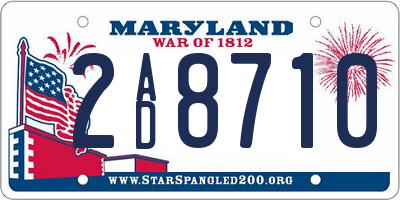 MD license plate 2AD8710