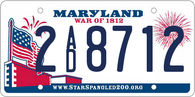 MD license plate 2AD8712