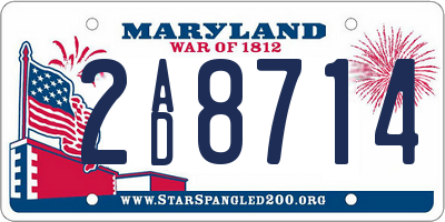MD license plate 2AD8714