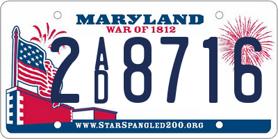 MD license plate 2AD8716