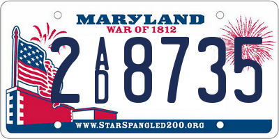 MD license plate 2AD8735
