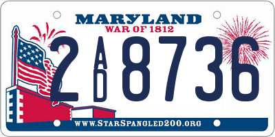 MD license plate 2AD8736
