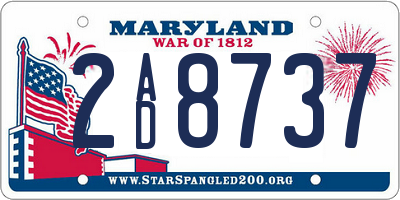 MD license plate 2AD8737