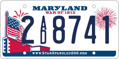 MD license plate 2AD8741