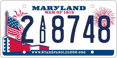 MD license plate 2AD8748