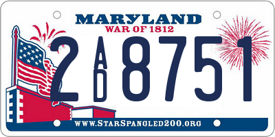 MD license plate 2AD8751