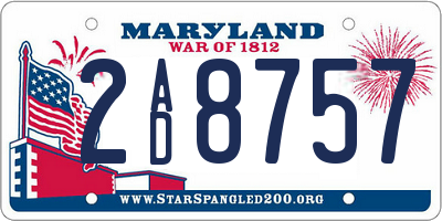 MD license plate 2AD8757