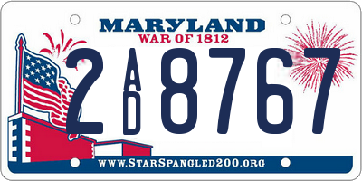 MD license plate 2AD8767