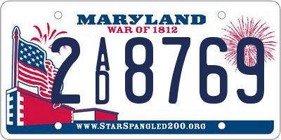 MD license plate 2AD8769