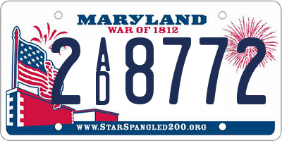 MD license plate 2AD8772