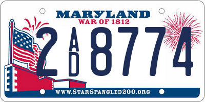 MD license plate 2AD8774