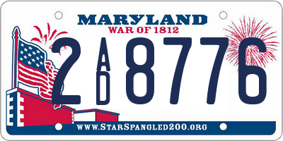 MD license plate 2AD8776