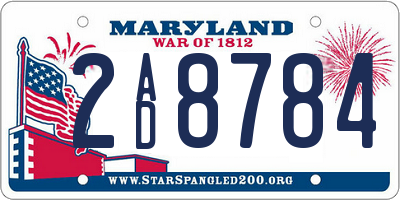 MD license plate 2AD8784