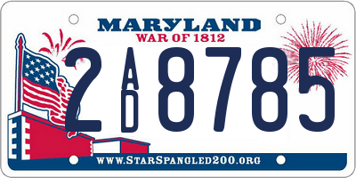 MD license plate 2AD8785
