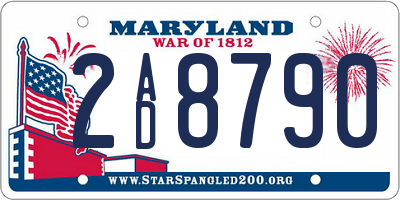 MD license plate 2AD8790