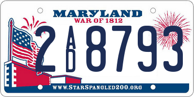 MD license plate 2AD8793