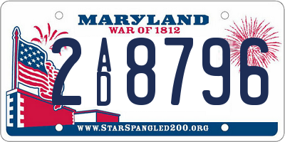 MD license plate 2AD8796