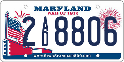 MD license plate 2AD8806