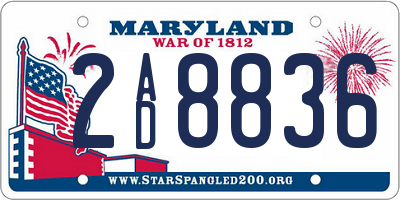 MD license plate 2AD8836